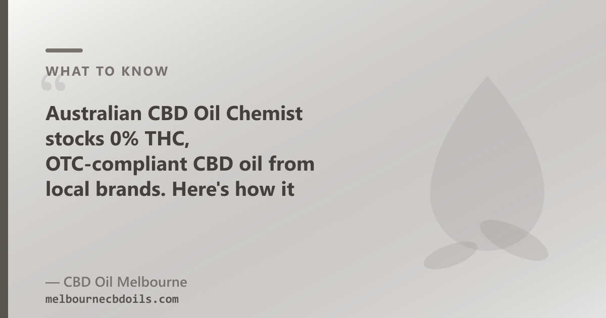 Australian CBD Oil Chemist stocks 0% THC oils; our range adds full-spectrum, CBG, CBN and pet oils