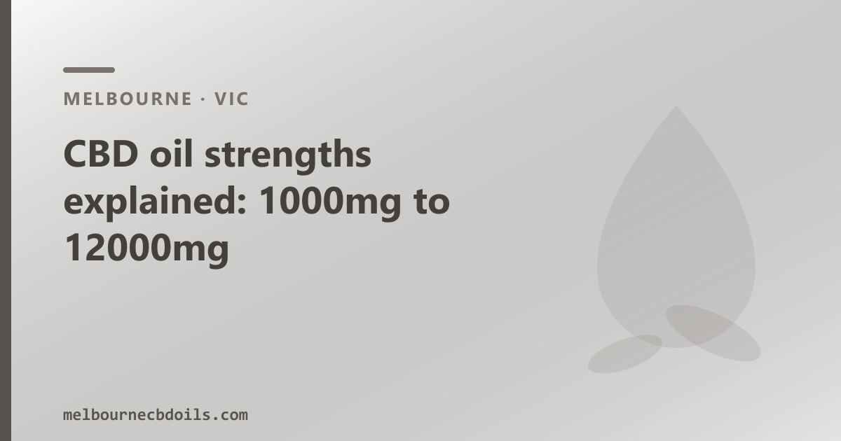 CBD oil strengths explained: 1000mg, 3000mg, 6000mg and 12000mg in Melbourne