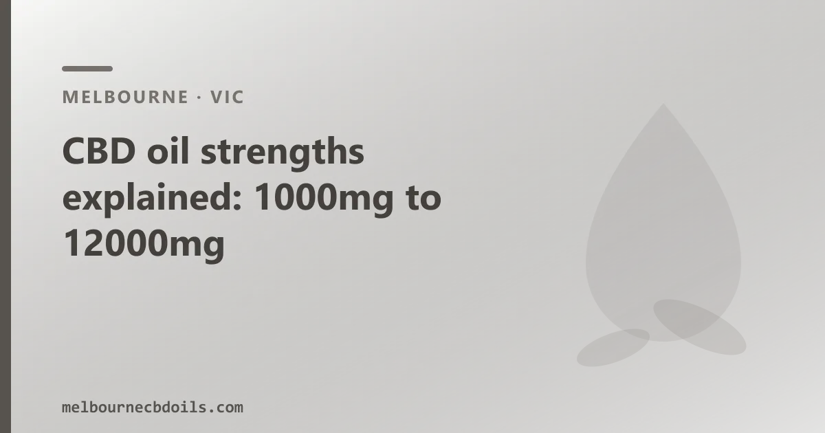 CBD oil strengths explained: 1000mg, 3000mg, 6000mg and 12000mg in Melbourne