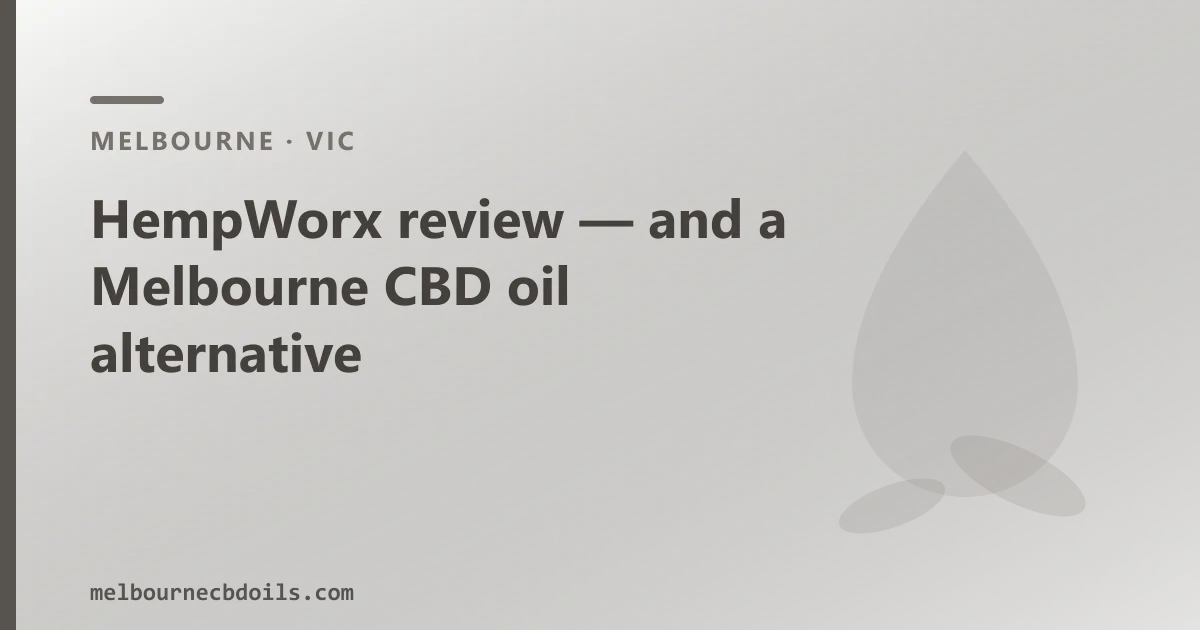 HempWorx review — an Australian CBD Oil Alternative