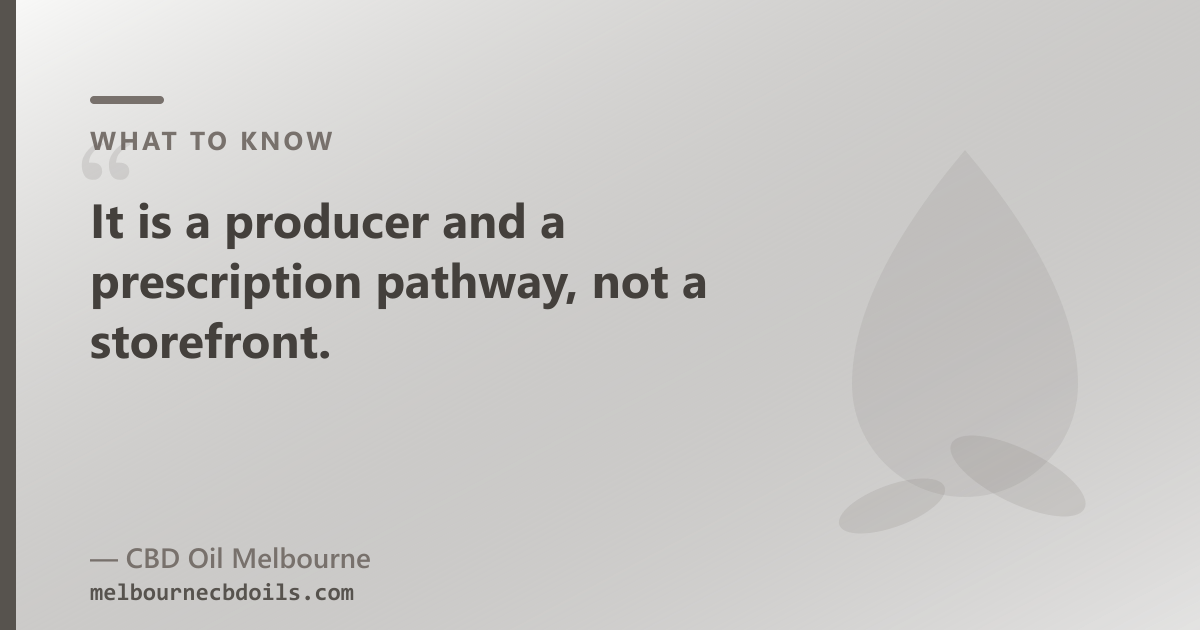 Levin Health is a TGA SAS prescription producer; CBD Oil Melbourne is a Melbourne OTC CBD oil shop — two separate routes